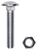 3/8" x 2" Carriage Bolt, Nut, Zinc, USS Coarse Thread, Grade 2 (Qty: 25)