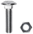 3/8" x 3" Carriage Bolt, Nut, Zinc, USS Coarse Thread, Grade 2 (Qty: 25)
