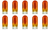 Box of 10 #2825A Lamp 2825 Amber Auto Bulb Lightbulb 12V 4.8W 0.4A