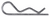 Hair Pin Cotter Pin, 1/16" ID, 1-9/16" Long, 0.062" Wire, Zinc, (Qty: 100)