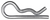 Hair Pin Cotter Pin, 5/16" ID, 3-15/16" Long, 0.31" Wire, Zinc, (Qty: 5)