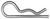 Hair Pin Cotter Pin, 1/4" ID, 4" Long, 0.243" Wire, Zinc, (Qty: 10)