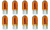 Box of 10 #194A (Amber) Lamp Auto Bulb Lightbulb Bulbs 14V 3.78W 0.27A