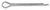 2.5mm x 25mm Asme B18.8.6m Metric Cotter Pins (Qty: 100)