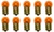 Box of 10 #97A (Amber) Lamp Auto Bulb Automotive Bulbs