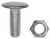 Bumper Bolt 3/8"-16 x 1", Lock Nut, Stainless Steel Cap, Pan Head, (Qty: 25)