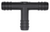 Tee Connector, 3/8" x 3/8" x 3/8", Black Nylon (Qty: 10)