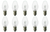 Box of 10 Nightlight Bulbs 7C7, Clear, 7 Watt, 130 Volt, E12 Candelabra Base