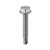 Tapping Screw #8 x 1", Indented Hex Washer Head, #2 TEKS, Zinc Finish (Qty: 100)