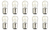 Box of 10 Bulbs 6 Watt 24 Volt Bayonet Base BA15d Clear 6S6DC/24V
