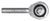 Rod End Ball Joint Male With Stud, 1/4"-28 Left-Hand Thread