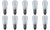Box of 10 Bulbs 6 Watt 24 Volt Screw Base E12 Clear 6S6/24V