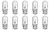 Box of 10 Memotronics #194 Lamp Auto Bulb Automotive Lightbulbs 14V 3.78W 0.27A