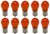 Vosla 37638 Bulb, PY21W, 12 Volt, 21 Watt, BAU15s Base, Amber, 7507, Box of 10
