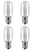 Four Bulbs 25T8N Clear 25 Watt 130 Volt E17 Intermediate Base 25W Microwave etc