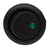 LED Rocker Switch, Round, Green, Panel Mount, Snap-In, SPST, 6 to 12 Volt, 20 A