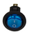 Blue LED Rocker Switch, Round, Panel Mount, Snap-In, SPST, 6 to 12 Volt, 20 Amp