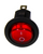 Red LED Rocker Switch, Round, Panel Mount, Snap-In, SPST, 6 to 12 Volt, 20 Amp