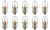 Box of 10 Miniature Flanged Krypton Flashlight Bulbs K1, 2.4W, 1.2W