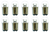 Box of 10 #B1007 Lamp Bulb Lightbulbs, 12V, 20/5W, BAY15d, B-1007