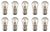 Box of 10 #895 Lamp Auto Bulb Automotive Lightbulb, 40V, 21.2W, BA15d