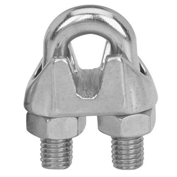 Nipper Wire Rope Clip 1/4" Diameter, for 3/16" Dia Rope, Galvanized (Qty: 6)