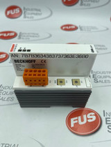 Beckhoff CX1500-M510 CANopen Fieldbus Master, white and orange, with label and codes visible clearly shown.