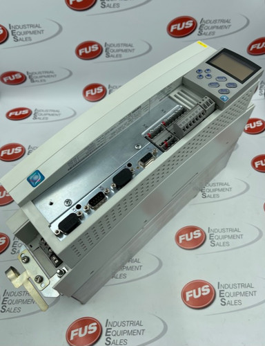 LENZE EVS9323-ET Servo Drive, Lenze brand, industrial control device with screen and various ports visible.