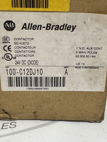 Allen Bradley 100-C12DJ10 Contactor Series A