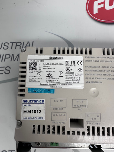 SIEMENS 6AV6642-8BA10-0AA0 TP177B color INOX
