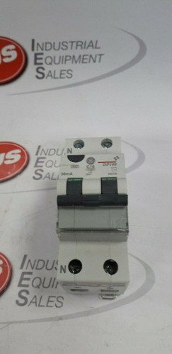 General Electric DP100 C16/030 30mA 230V circuit breaker, white with black and gray components.
