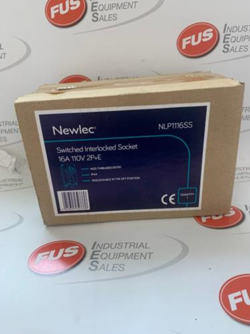 Newlec NLP1116SS Switched Interlocked Socket 16A 110V 2P+E