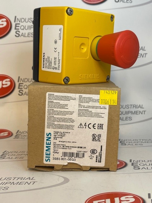 Siemens 3SB801-0EG3 Emergency Stop Button, Stop Switch