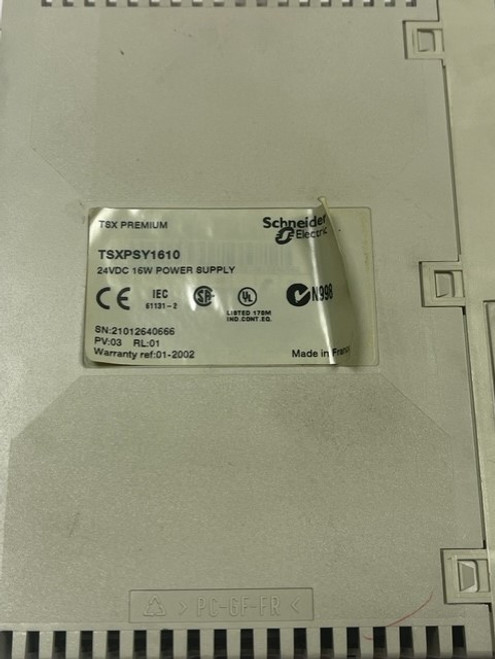 USED Schneider TSXPSY1610 Premium Power Supply PV:03 RL:01 
