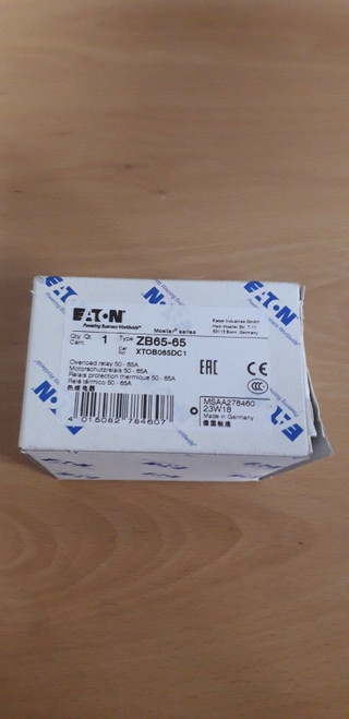 Eaton ZB65-65 Cat No. XTOB065DC1 Overload Relay - Unused