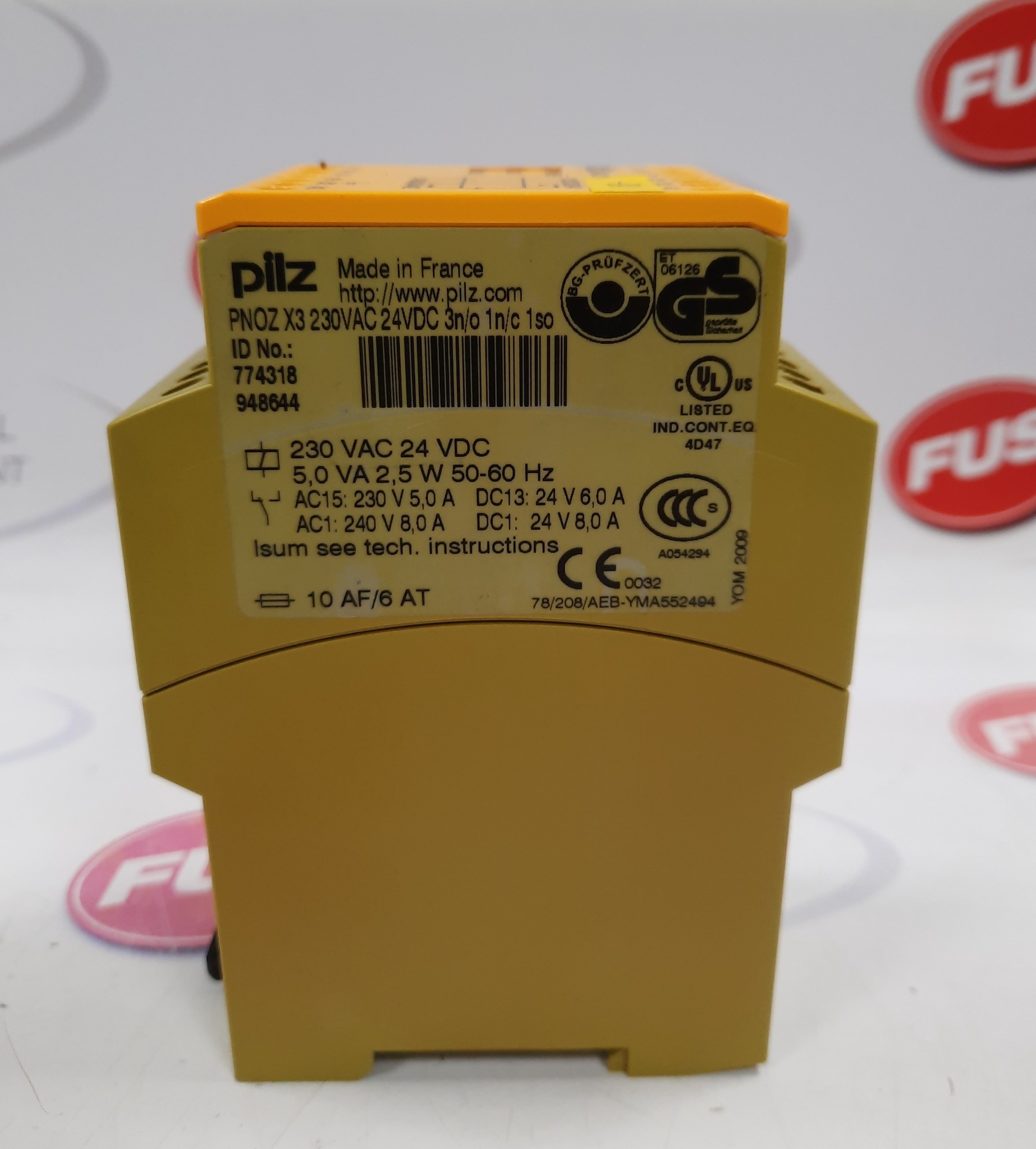 Pilz PNOZ X3 230VAC 24VDC 3n/o 1n/c 1so Safety Relay - FUS Industrial