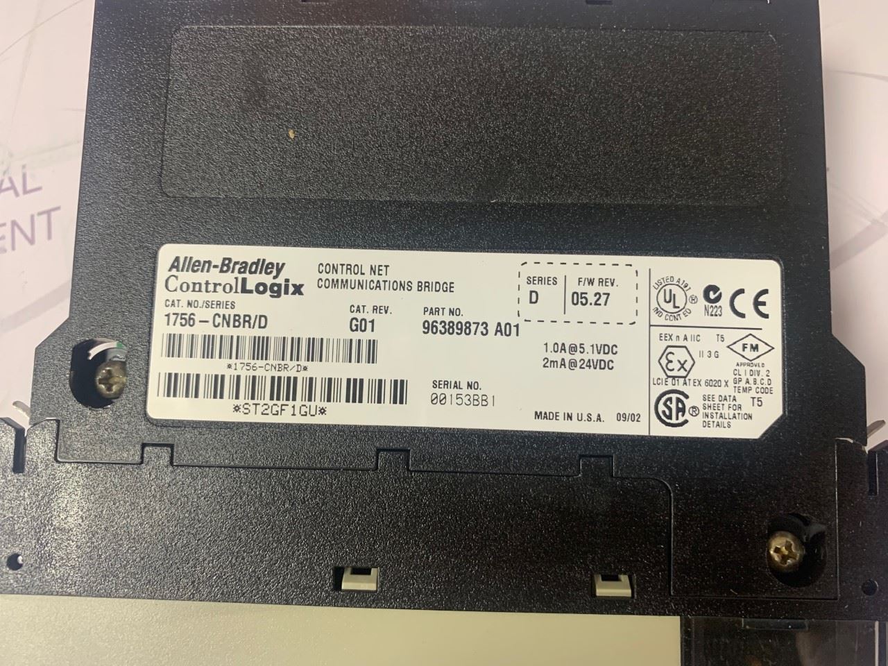Allen Bradley 1756-CNBR/D Control Net Communications Bridge - FUS ...