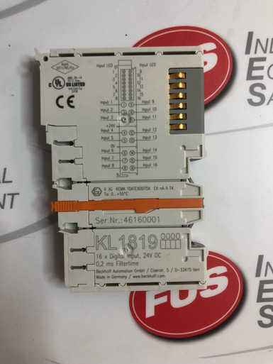 Beckhoff KL1819 16x Digital Input Module - FUS Industrial