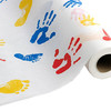 Tiny Tracks™ Crepe Table Paper, 21 Inch x 125 Foot, White with Multicolor Print #37236