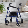 McKesson Folding Steel Four-Wheel Rollator, Blue #146-10257BL-1