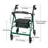 McKesson Folding Aluminum Four-Wheel Rollator, Green #146-R726GR
