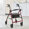 McKesson Folding Aluminum Four-Wheel Rollator, Red #146-R726RD