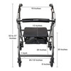McKesson Folding Aluminum Four-Wheel Rollator, Silver #146-R726SL