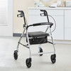 McKesson Folding Aluminum Four-Wheel Rollator, Silver #146-R726SL