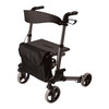 HealthSmart® four-wheel rollator, 8 in. Front, 7 in. Rear Wheel, 31 - 36 in. Handle, Titanium, 300 lbs, Aluminum Frame #501-5012-4100