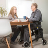 HealthSmart® four-wheel rollator, 8 in. Front, 7 in. Rear Wheel, 31 - 36 in. Handle, Titanium, 300 lbs, Aluminum Frame #501-5012-4100
