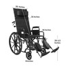 McKesson Reclining Wheelchair, 20-Inch Seat Width #146-SSP20RBDDA