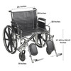 McKesson Bariatric Wheelchair, 24-Inch Seat Width #146-STD24ECDDA-ELR