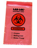 Lab-Loc® Specimen Transport Bag with Document Pouch, Zip Closure, Red Tinted, 6 x 9 Inch #LAB20609RE