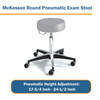 McKesson Round Pneumatic Exam Stool, Clamshell #81-11001PR57